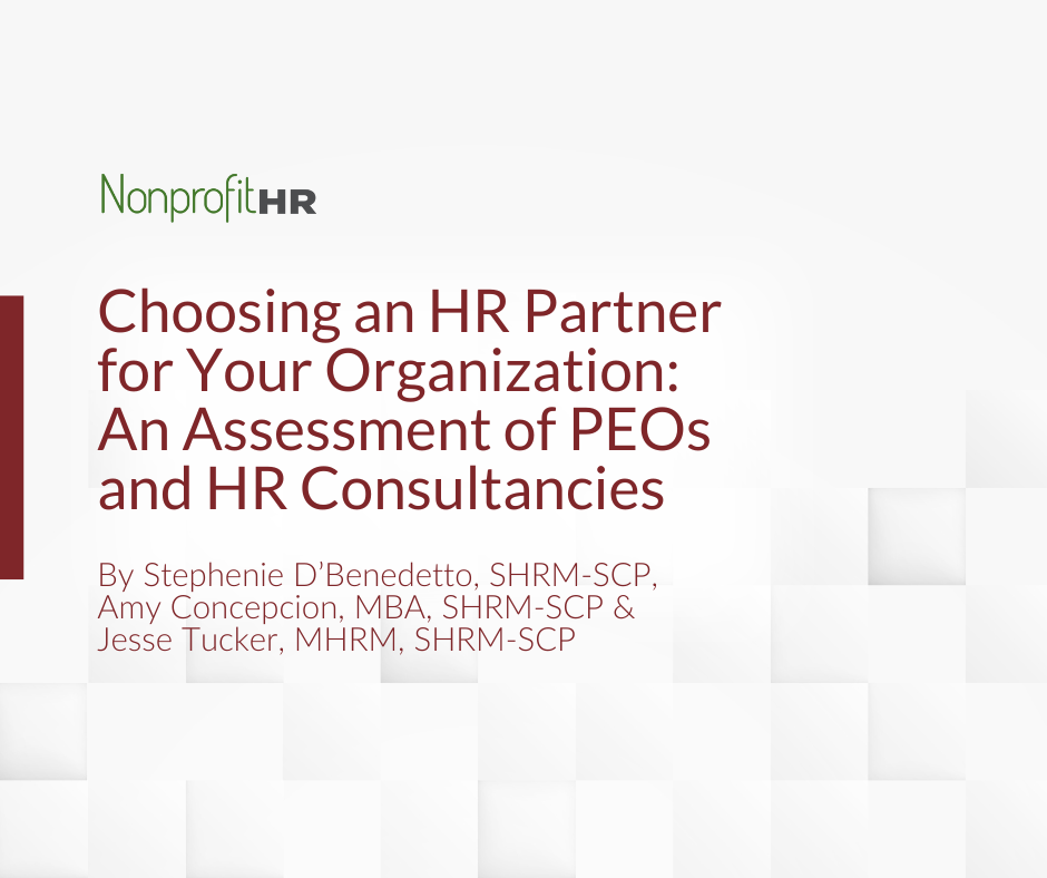 Choosing an HR Partner for Your Organization: An Assessment of PEOs and HR Consultancies
