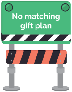 Overcoming matching gift roadblocks - no matching gift plan