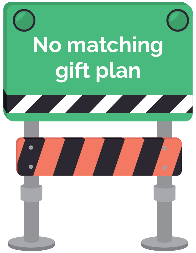 Overcoming matching gift roadblocks - no matching gift plan